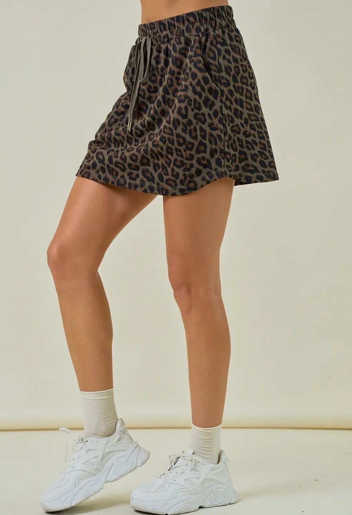 Leopard Terry Skirt