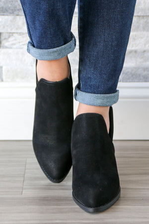 Cherish Suede Black Booties