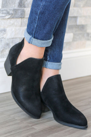 Cherish Suede Black Booties