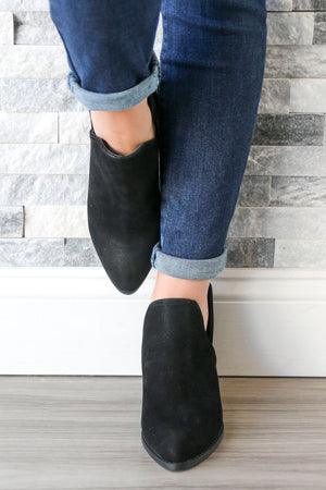 Cherish Suede Black Booties